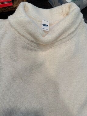 Old Navy Ivory Bouclé Turtleneck Sweater